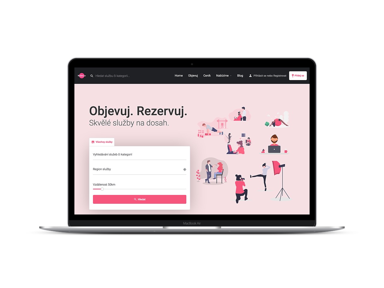 Website of Bookee.cz startup for freelancers.