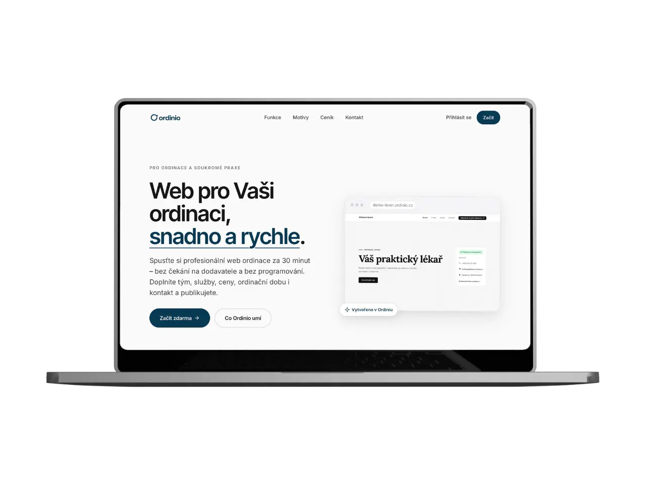 Ordinio multi-tenant SaaS platform for medical clinic websites.